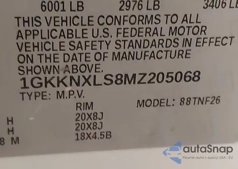 2021 GMC Acadia Awd Denali z USA, uszkodzony, nr VIN 1GKKNXLS8MZ205068
